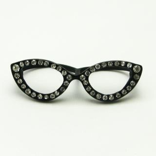 Černé brýle s kamínky, 17mm