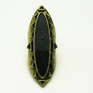 Černý mosazný prsten, 17mm