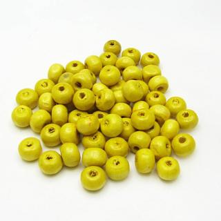 Dřevěné korálky 6mm (60ks/bal) Barva: Žlutá