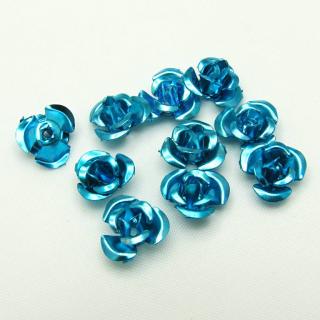 Hliníková růžička 10mm, modrá (10ks/bal)