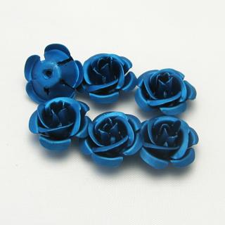 Hliníková růžička 15mm, modrá (6ks/bal)