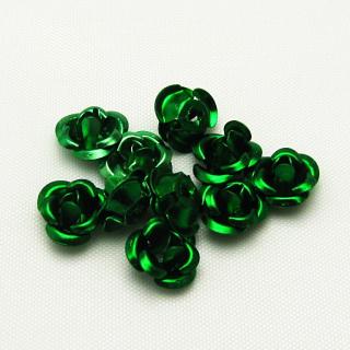 Hliníková růžička 8mm, zelená (10ks/bal)