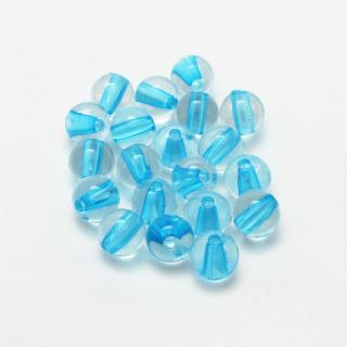 Korálky s barevným průvlekem, 6mm (20ks/bal) Barva: Modrá