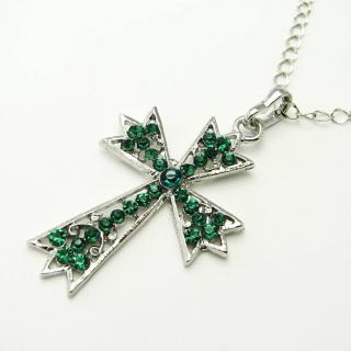 Kříž, dlouhý náhrdelník Barva: Zelená