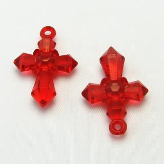 Křížek, přívěsek, 20x30mm Barva: Červená