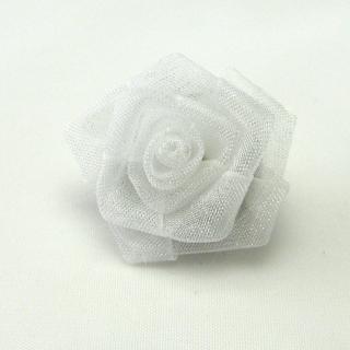 Květinka, brož, 25mm Barva: Bílá