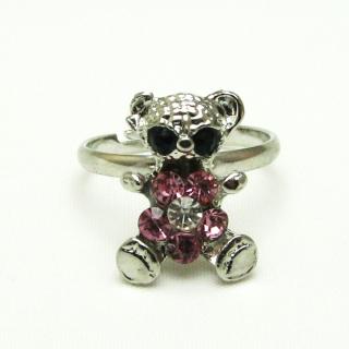 Medvídek s kamínky, prsten Barva: Růžová