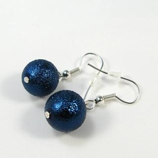 Náušnice, vroubkované perly Barva: Modrá, tmavá