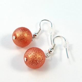 Náušnice, vroubkované perly Barva: Oranžová