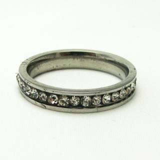 Ocelový prsten s kamínky, 17mm