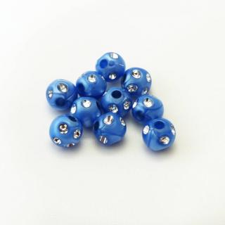Plastové korálky, 9x10mm (10ks/bal) Barva: Modrá, tmavá