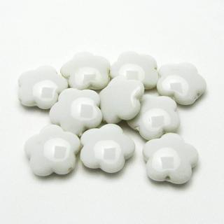 Plastové kytičky, 15mm (10ks/bal) Barva: Bílá