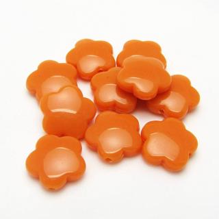Plastové kytičky, 15mm (10ks/bal) Barva: Oranžová