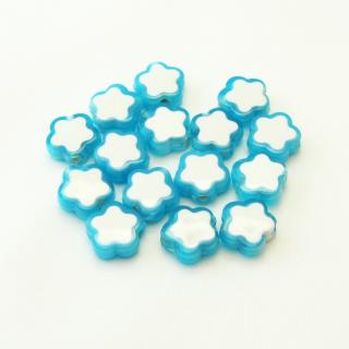 Plastové kytičky, 4x10mm (15ks/bal) Barva: Modrá
