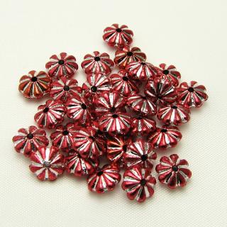 Plastový mezičlánek, 3x6mm (30ks/bal) Barva: Červená