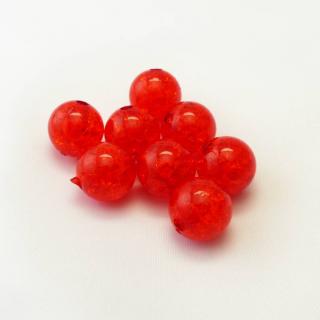 Praskané korálky, 12x12mm (8ks/bal) Barva: Červená