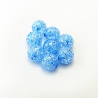 Praskané korálky, 12x12mm (8ks/bal) Barva: Modrá