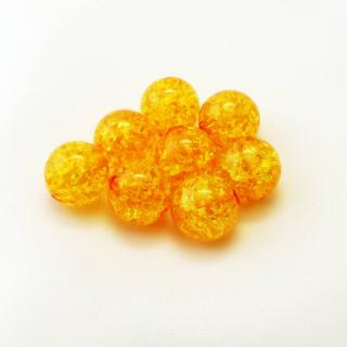 Praskané korálky, 12x12mm (8ks/bal) Barva: Oranžová