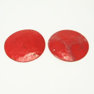 Přírodní perleť, červená, 40mm (2ks/bal)