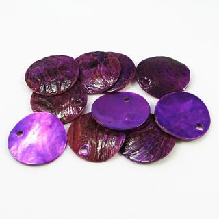 Přírodní perleť, fialová, 15mm (10ks/bal)