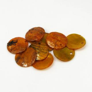 Přírodní perleť, oranžová, 15mm (10ks/bal)