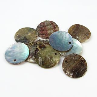 Přírodní perleť, šedá, 15 mm (10ks/bal)