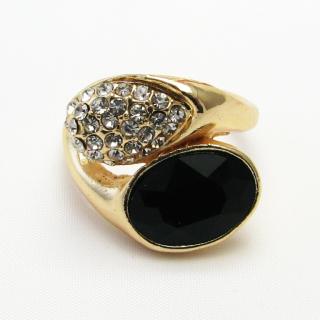 Prsten s černým kamenem, 17mm