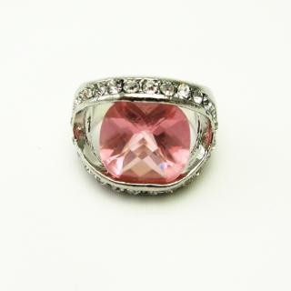 Prsten s růžovým kamenem, 16,5mm