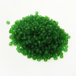 Skleněný rokajl, barevný, matný, 2mm (10g/bal) Barva: Zelená