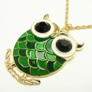 Sovička, náhrdelník Barva: Zelená