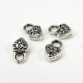 Srdíčko, přívěsek, 6x10mm (4ks/bal)