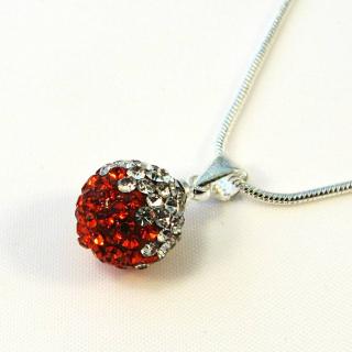 Třpytivá kulička, náhrdelník Barva: Červená