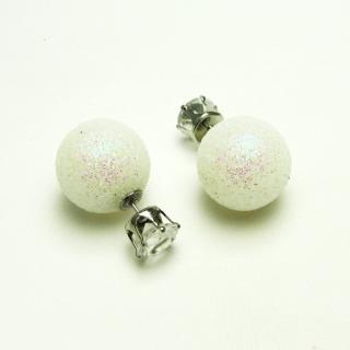 Třpytivé perly s kamínkem Barva: Bílá