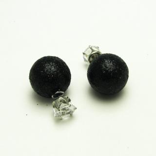 Třpytivé perly s kamínkem Barva: Černá