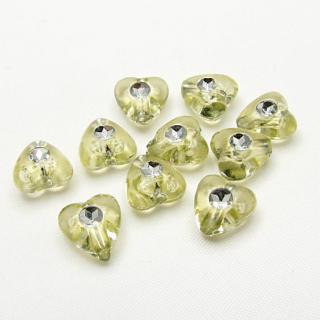 Třpytivé srdíčko, 8x8mm (10ks/bal) Barva: Béžová