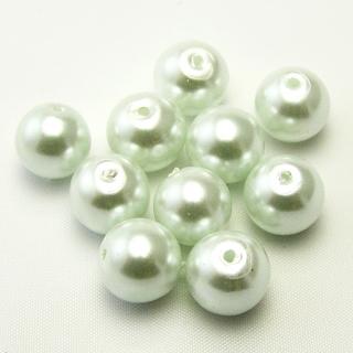 Voskované perly, 10mm (10ks/bal) Barva: Bílá