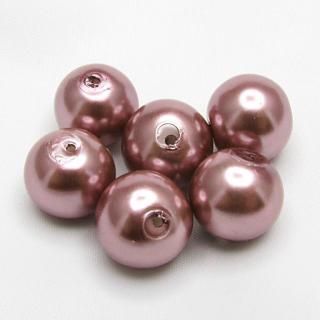 Voskované perly, 12mm (6ks/bal) Barva: Šedofialová