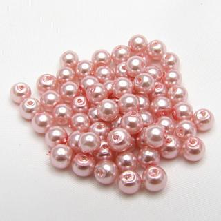 Voskované perly, 4mm (60ks/bal) Barva: Růžová, světlá