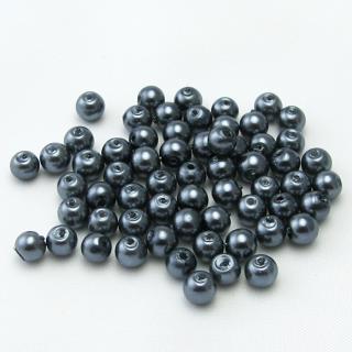 Voskované perly, 4mm (60ks/bal) Barva: Šedá