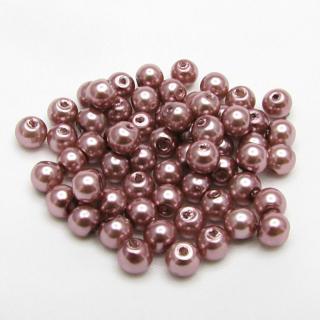 Voskované perly, 4mm (60ks/bal) Barva: Šedofialová
