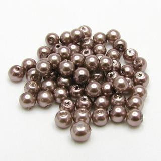 Voskované perly, 4mm (60ks/bal) Barva: Šedohnědá