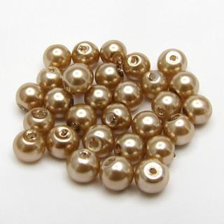 Voskované perly, 6mm (30ks/bal) Barva: Hnědá