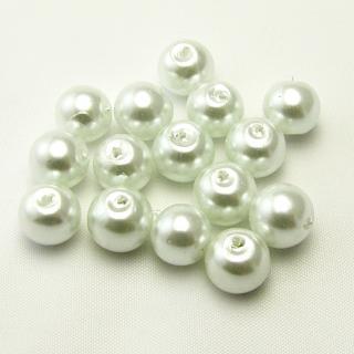 Voskované perly, 8mm (15ks/bal) Barva: Bílá
