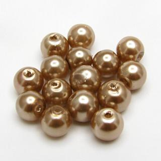 Voskované perly, 8mm (15ks/bal) Barva: Hnědá