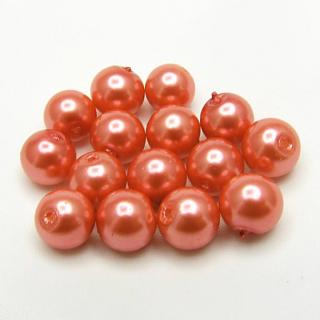 Voskované perly, 8mm (15ks/bal) Barva: Oranžová