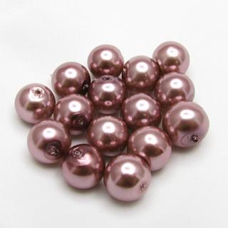 Voskované perly, 8mm (15ks/bal) Barva: Šedofialová