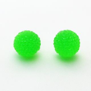 Vroubkované kuličky, náušnice, 10mm Barva: Zelená