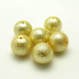 Vroubkované perly, 12mm (6ks/bal) Barva: Béžová