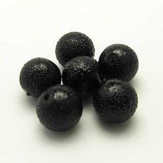Vroubkované perly, 12mm (6ks/bal) Barva: Černá