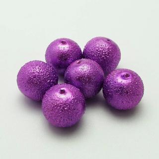 Vroubkované perly, 12mm (6ks/bal) Barva: Fialová, světlá